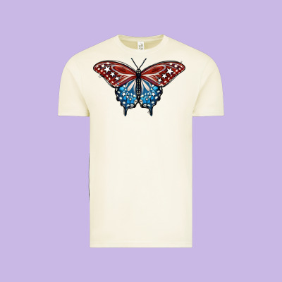 Patriotic American Butterfly Vintage Tee Designed By Lillyallendesigns