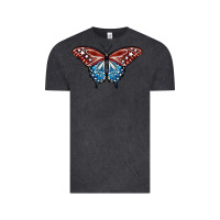 Vintage Black Patriotic American Butterfly Vintage Tee - LillyAllenDesigns