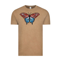 Vintage Coffee Patriotic American Butterfly Vintage Tee - LillyAllenDesigns