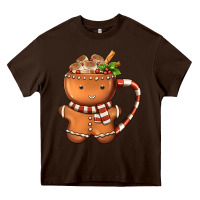Chocolate Brown Gingerbread Cookie Man Hot Cocoa Coffee Heavy Core Tee - FaDigitalArtStudio