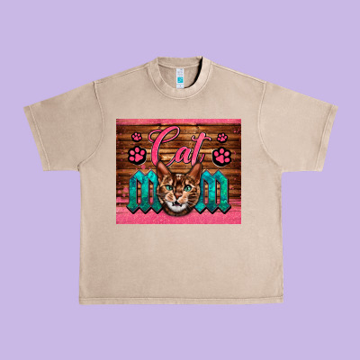 Western Cat Mom Urban Heavy Tee Designed By Lillyallendesigns