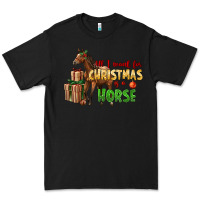 Black All I Want For Christmas Is A Horse Premium Tee - LillyAllenDesigns