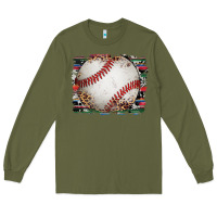 Army Green sports baseball background Long Sleeve Tee - Artiststas