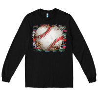 Black sports baseball background Long Sleeve Tee - Artiststas