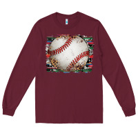 Burgundy sports baseball background Long Sleeve Tee - Artiststas
