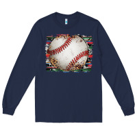 Navy sports baseball background Long Sleeve Tee - Artiststas