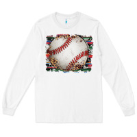 White sports baseball background Long Sleeve Tee - Artiststas