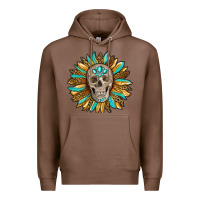 Chestnut sunflower with skull Premium Hoodie - RanaPortraitStore