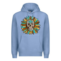 Colony Blue sunflower with skull Premium Hoodie - RanaPortraitStore