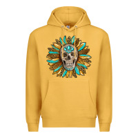 Mustard sunflower with skull Premium Hoodie - RanaPortraitStore