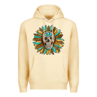 Pina Colada sunflower with skull Premium Hoodie - RanaPortraitStore