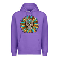 Purple sunflower with skull Premium Hoodie - RanaPortraitStore