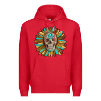 Red sunflower with skull Premium Hoodie - RanaPortraitStore