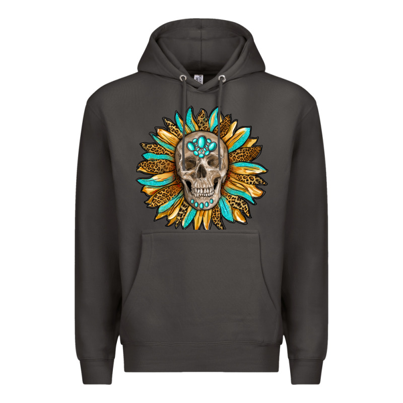 Sunflower With Skull Premium Hoodie by RanaPortraitStore | Teevron
