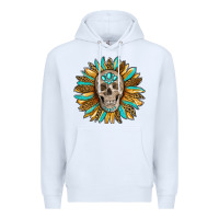 White sunflower with skull Premium Hoodie - RanaPortraitStore