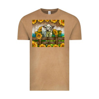 Vintage Camel Western Charolais Heifer With Sunflowers Vintage Tee - LillyAllenDesigns