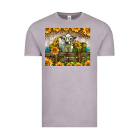 Vintage Zinc Western Charolais Heifer With Sunflowers Vintage Tee - LillyAllenDesigns