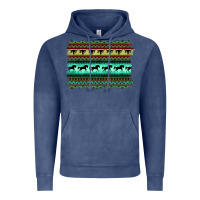 Vintage Denim turquoise aztec bullskull and horse Vintage Hoodie - BarkalooDesign