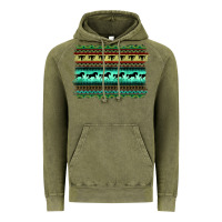 Vintage Olive turquoise aztec bullskull and horse Vintage Hoodie - BarkalooDesign