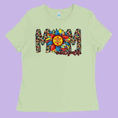 Mom Autism Ladies Tee Designed By Racoondesign