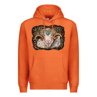 Carrot merino ram with leopard background Premium Hoodie - BarkalooDesign