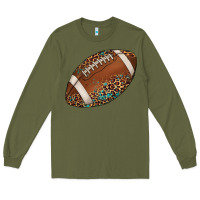 Army Green western football leopard turquoise pattern Long Sleeve Tee - Artiststas