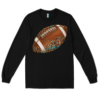 Black western football leopard turquoise pattern Long Sleeve Tee - Artiststas