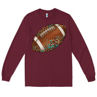 Burgundy western football leopard turquoise pattern Long Sleeve Tee - Artiststas