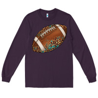 Plum western football leopard turquoise pattern Long Sleeve Tee - Artiststas