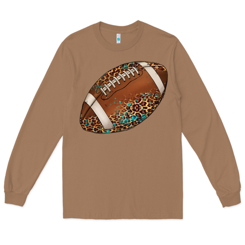Western Football Leopard Turquoise Pattern Long Sleeve Tee by Artiststas | Teevron