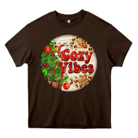Chocolate Brown Cozy vibes Heavy Core Tee - FaDigitalArtStudio
