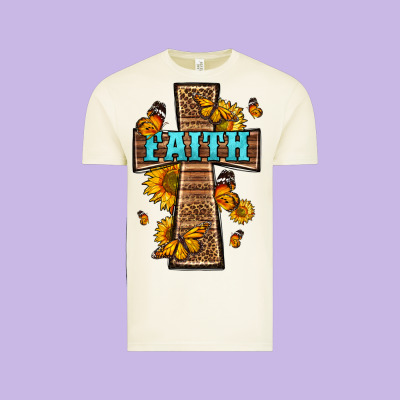 Western Faith Cross Butterfly Vintage Tee Designed By Lillyallendesigns