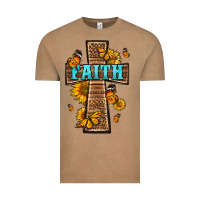 Vintage Coffee Western Faith Cross Butterfly Vintage Tee - LillyAllenDesigns