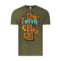 Vintage Olive Western Faith Cross Butterfly Vintage Tee - LillyAllenDesigns