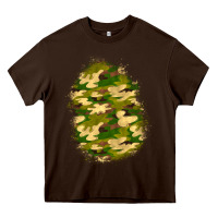 Chocolate Brown camouflage patch 4 Heavy Core Tee - BundleAndBundleShop