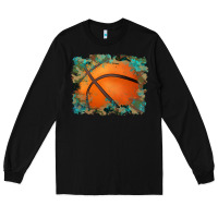 Black sports basketball background Long Sleeve Tee - Artiststas