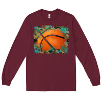 Burgundy sports basketball background Long Sleeve Tee - Artiststas