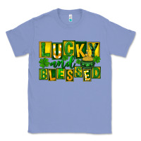 Colony Blue Lucky and blessed St. Patricks Day Classic Tee - FaDigitalArtStudio