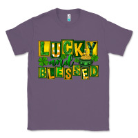 Lavender Lucky and blessed St. Patricks Day Classic Tee - FaDigitalArtStudio