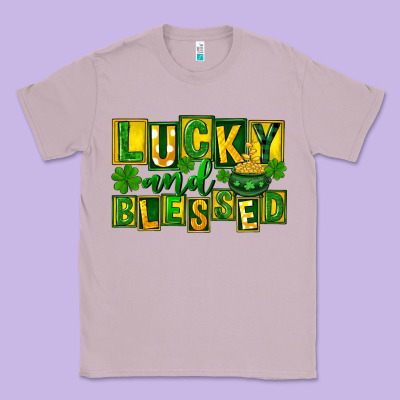 Lucky And Blessed St. Patricks Day Classic Tee Designed By Fadigitalartstudio