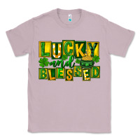 Lilac Lucky and blessed St. Patricks Day Classic Tee - FaDigitalArtStudio