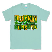 Seafoam Lucky and blessed St. Patricks Day Classic Tee - FaDigitalArtStudio