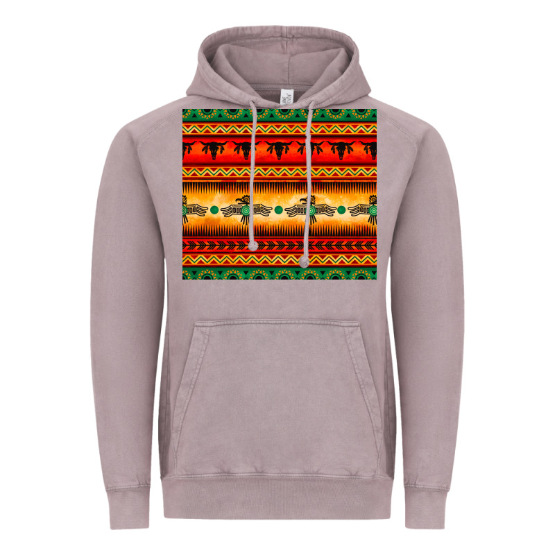 Thunderbird Bullskull Aztec Pattern Vintage Hoodie by BarkalooDesign | Teevron