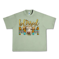 Oil Green Western Blessed Mom Charolais Bull Urban Heavy Tee - LillyAllenDesigns