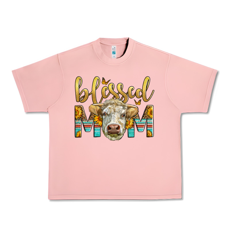 Western Blessed Mom Charolais Bull Urban Heavy Tee by LillyAllenDesigns | Teevron