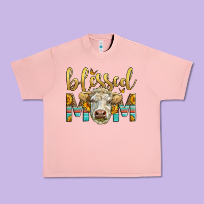 Western Blessed Mom Charolais Bull Urban Heavy Tee Designed By Lillyallendesigns