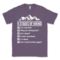 Lavender hiking 6 stages of hiking funny hiking nature adventure Classic Tee - baoMotion