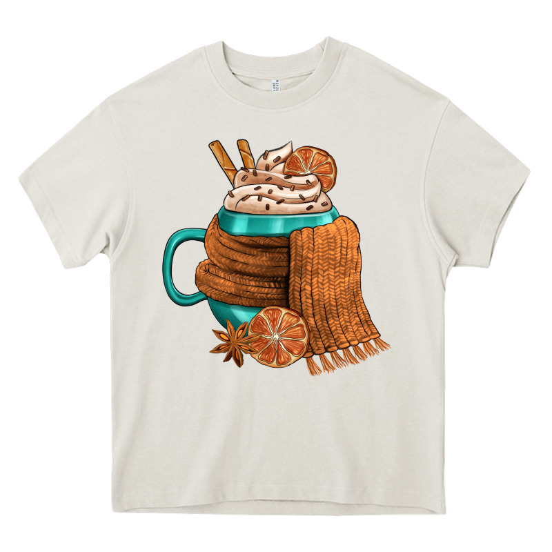 Winter Coffee Cup With Scarf Heavy Core Tee by FaDigitalArtStudio | Teevron