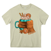 Mossy Winter Coffee Cup With Scarf Heavy Core Tee - FaDigitalArtStudio