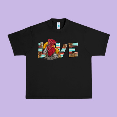 Love Rooster Head Urban Heavy Tee Designed By Lillyallendesigns